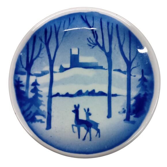 Royal Copenhagen Collector Mini Plates Delft Blue Wall Decor Denmark 3" set of 6 - Picture 7 of 8